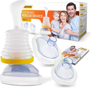 Anti-choking rescue device designed to quickly and effectively help clear blocked airways in emergency situations. Portable and easy to use, this life-saving tool provides immediate assistance by delivering controlled pressure to expel obstructions and restore breathing.